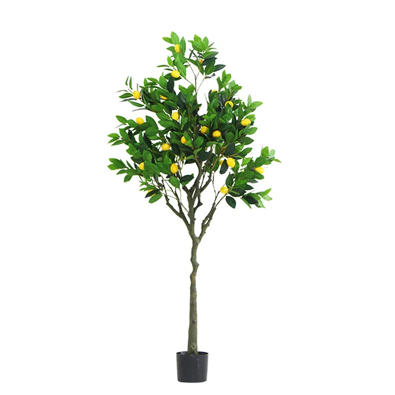 150CM Indoor Bonsai Artificial Lemon Tree Simulation Plastic Fruits Real Touch Plants In Pot Home Decoration |