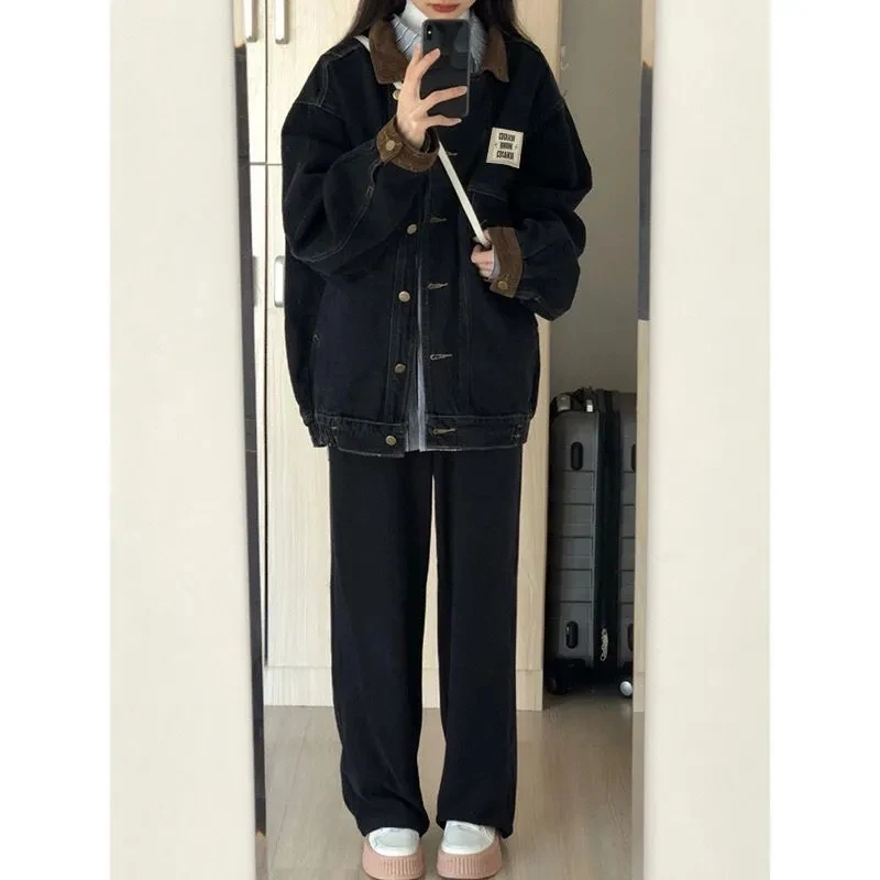 Джинсовая куртка из Гонконга в стиле ретро для мужчин и женщин на весну осень
