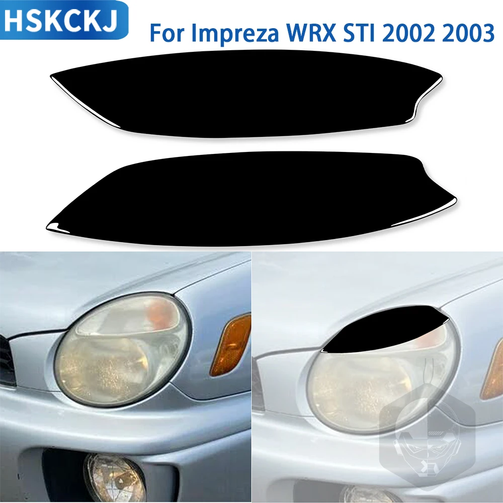 

For Subaru Impreza WRX STI 2002 2003 Accessories Car Black Plastic Exterior Light Eyebrow Trim Sticker Decoration