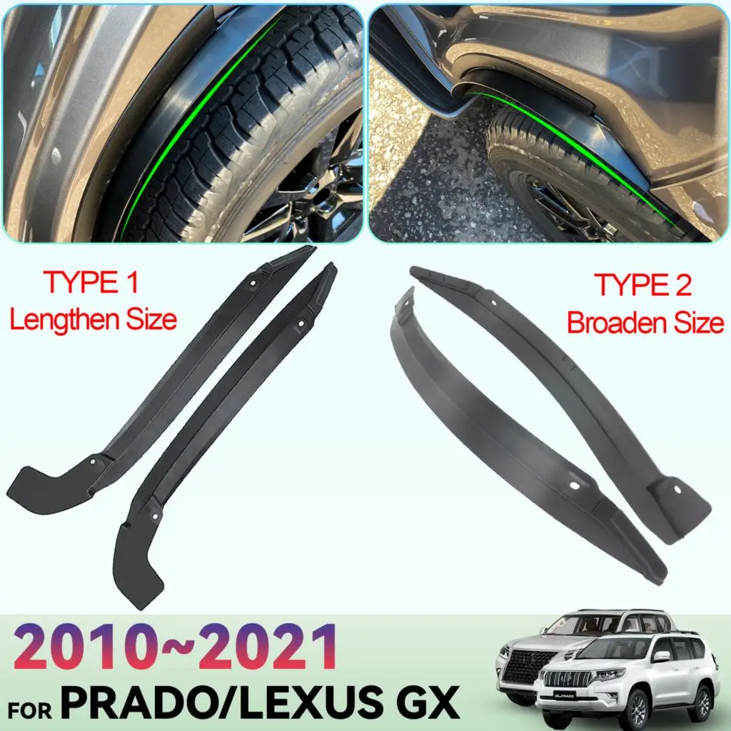 2Pc/Set Rear Door Wheel Arch Protector Fender Flares Splash Guards Mud Flaps Body Kit For Toyota Land Cruiser Prado 150 / GX460