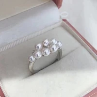meibapj round natural freshwater pearl fashion ring for women real 925 solid silver ring for party birthday gift