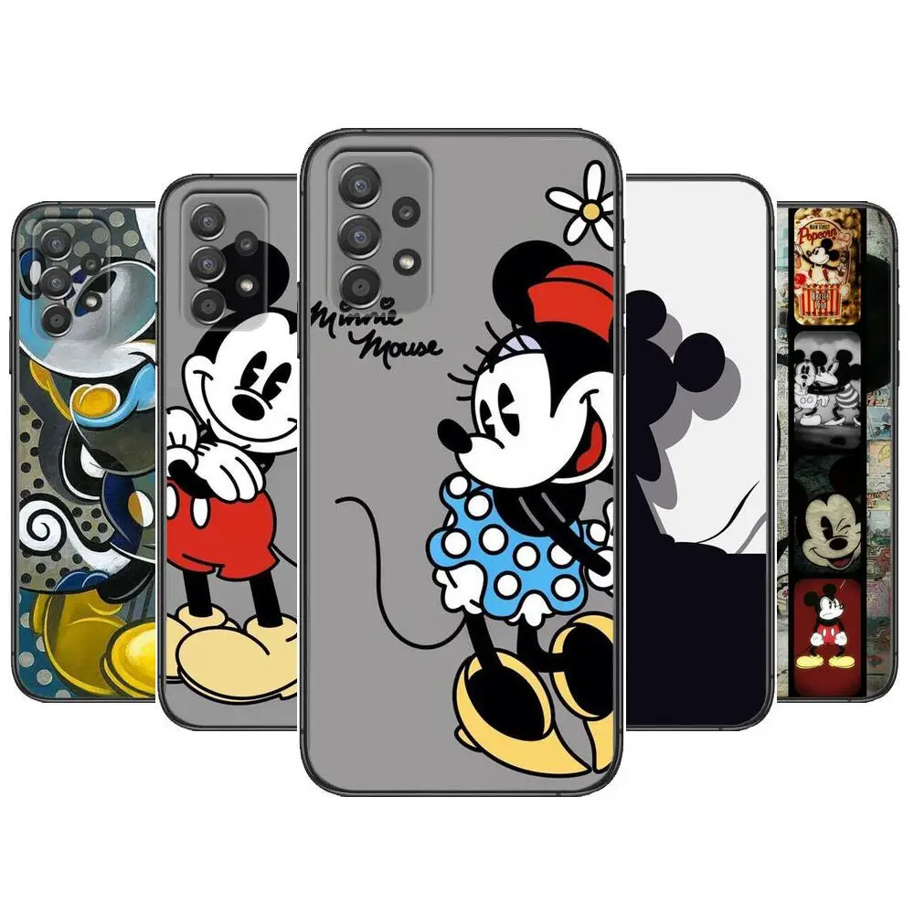 

disney black Phone Case Hull For Samsung Galaxy A70 A50 A51 A71 A52 A40 A30 A31 A90 A20E 5G a20s Black Shell Art Cell Cove