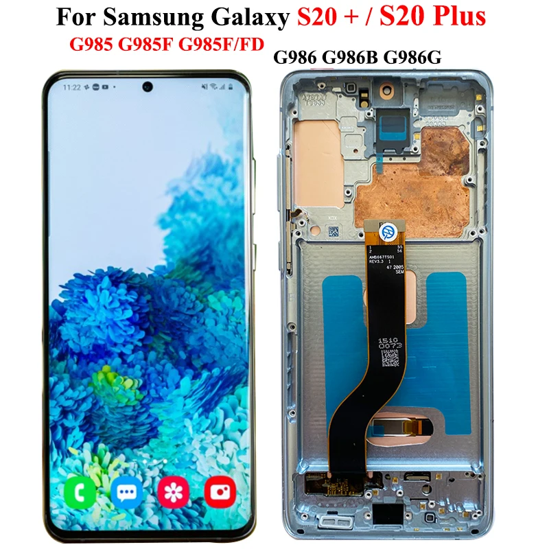 Новинка OLED G985F ЖК-дисплей для Samsung Galaxy S20 Plus ЖК-дисплей с рамкой S20 + G985 G985F/DS SM- S20 Plus G986 G086B дисплей сенсорный экран