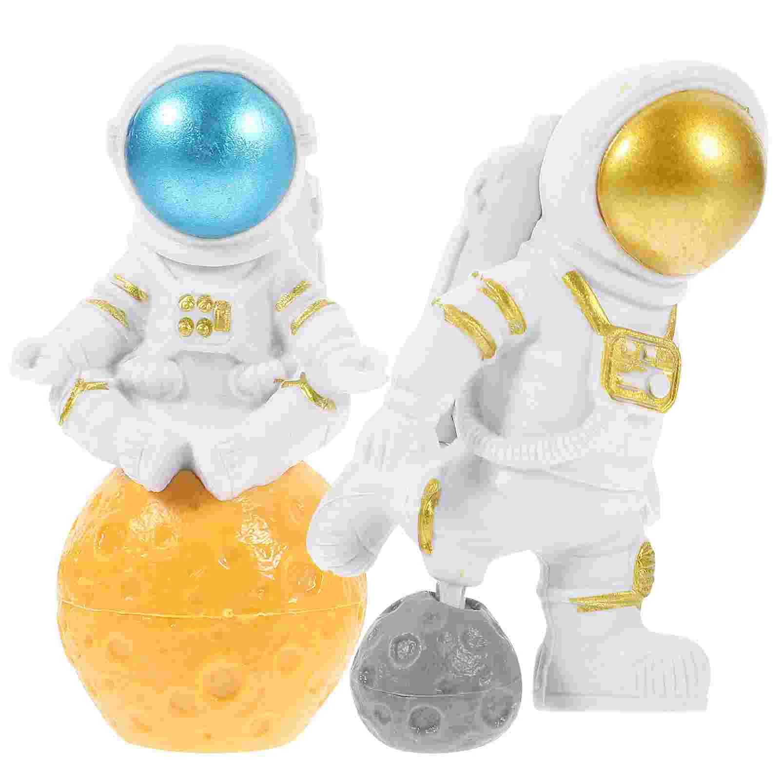

Astronaut Decor Spacemen Statue Spacedecorations Tank Party Ornament Model Spaceman Outer Aquarium Themed Cake Supplies