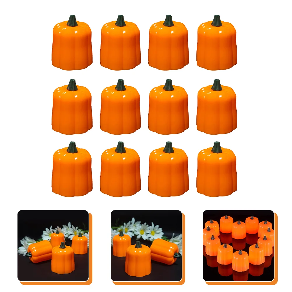 

12pcs Pumpkin Candle Light Night Light Pumpkin Lights Party Decor Decoration