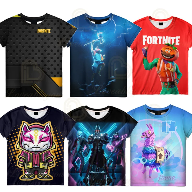 

New Design Cartoon Fortnite Children's T Shirt Toddler Baby Girls Clothes Battle Royale Summer Kids Short-sleeved Girls Tshirts