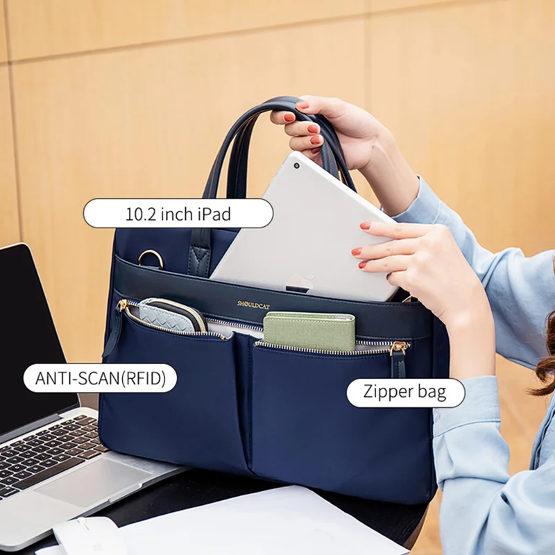 Women Briefcase Laptop Waterproof Elite Bags High Quality Rich Compartment Travel Bag Multifunction Office Ladies Tote 1PC