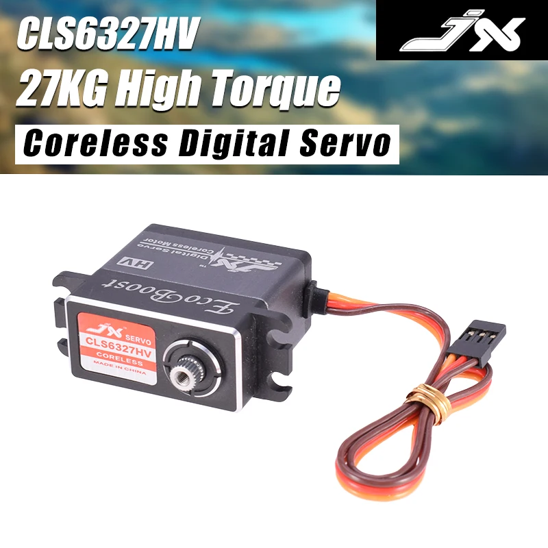 

JX Servo CLS6327HV 27KG Large Torque High Voltage CNC Aluminium Shell Metal Gear Coreless Digital Servo For RC Helicopter