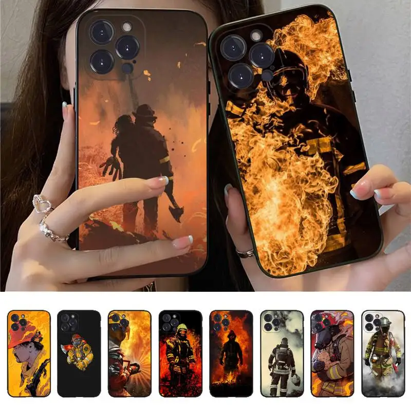 

Firefighter Heroes Fireman Phone Case For iPhone 14 13 12 Mini 11 Pro XS Max X XR SE 6 7 8 Plus Soft Silicone Cover