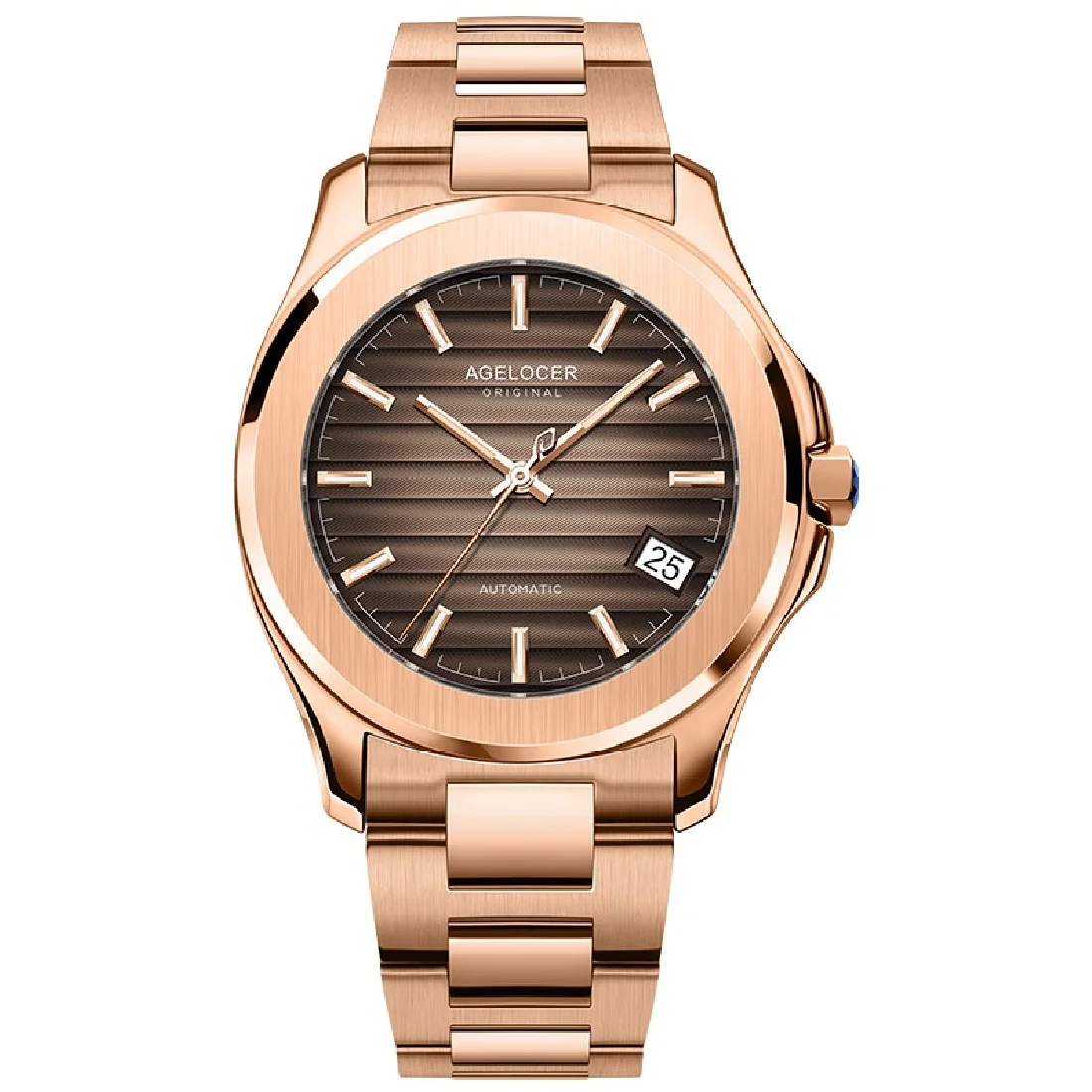 

AGELOCER Original Collection Self-wind Mechanical Men Watches Power Reserve 80 Hours Luxury Automatic Watch Rose Gold 316L Steel