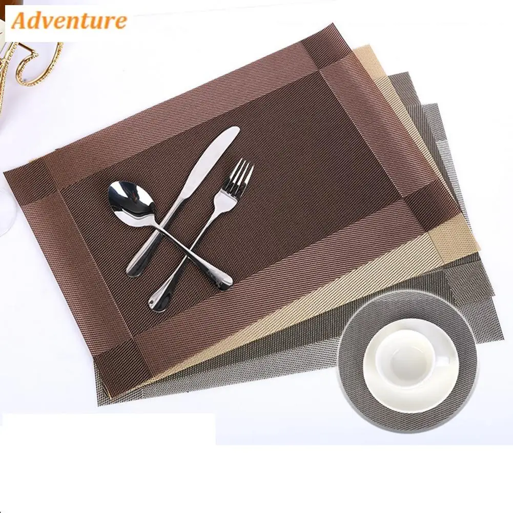 

2023 45 x 30 cm PVC Placemats Table Mat Square Non-Slip Kitchen Dining Insulation Washable Heat Resistant Mat Table Decoration