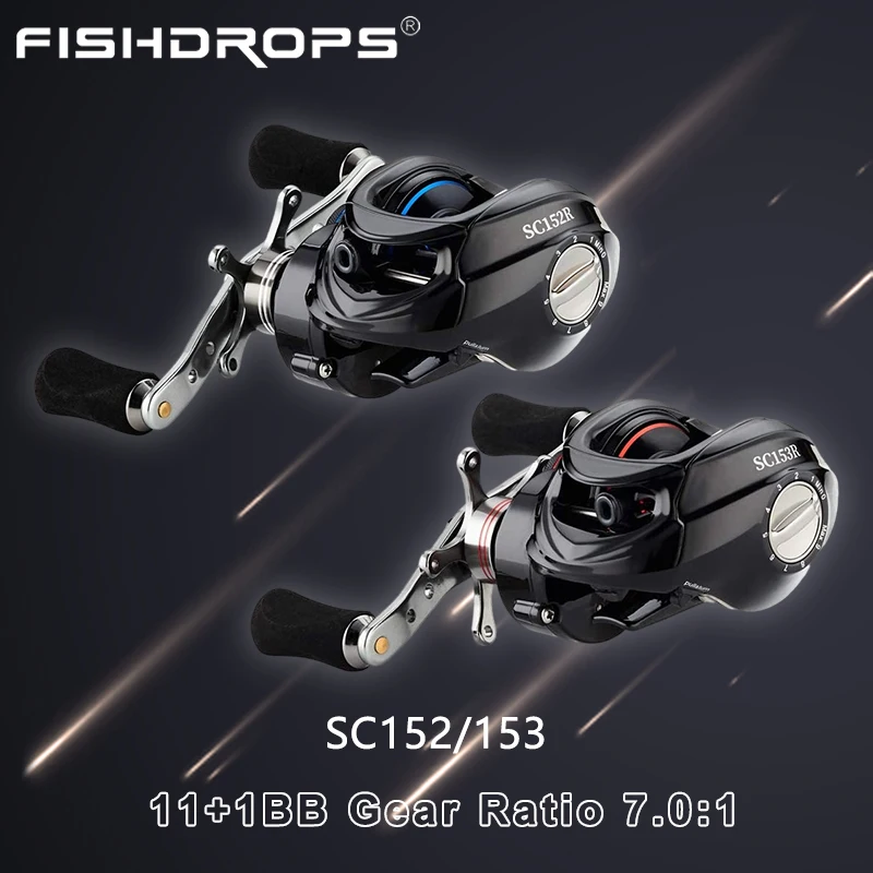 Фото Катушка для приманки Fishdrops Передаточное число 7,0:1 Низкопрофильная рыболовная катушка с роликом для пресноводной приманки №1