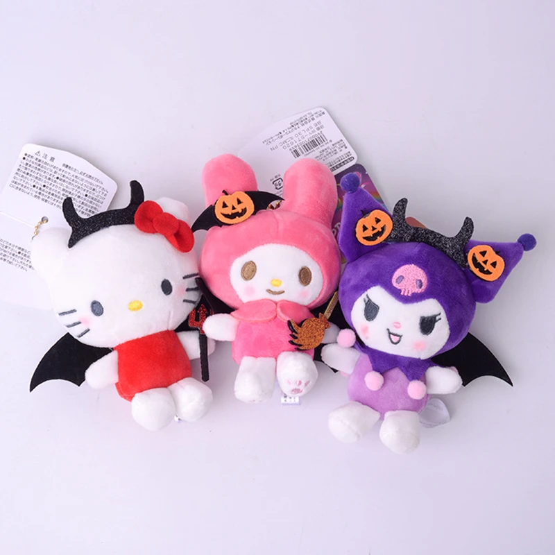 

Sanrio New Halloween Devil Kuromi Plush Toys MyMelody Hello Kitty Holiday Restricted Gifts Kawaii Backpack Decorative Pendant