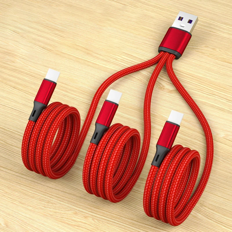 Новинка 3 в 1 USB-кабель для зарядки Type-C Micro USB разветвитель шнур быстрой 6 А данных