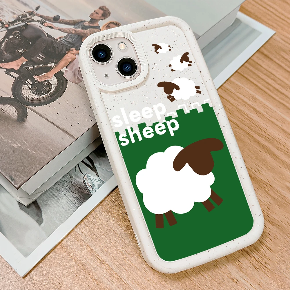 

Cartoon Sheep Phone Case For iPhone 14 Plus 12 ProMax Cases For iPhone 12Pro 11 Pro XR XS Max SE TPU Degradation Cover Fundas
