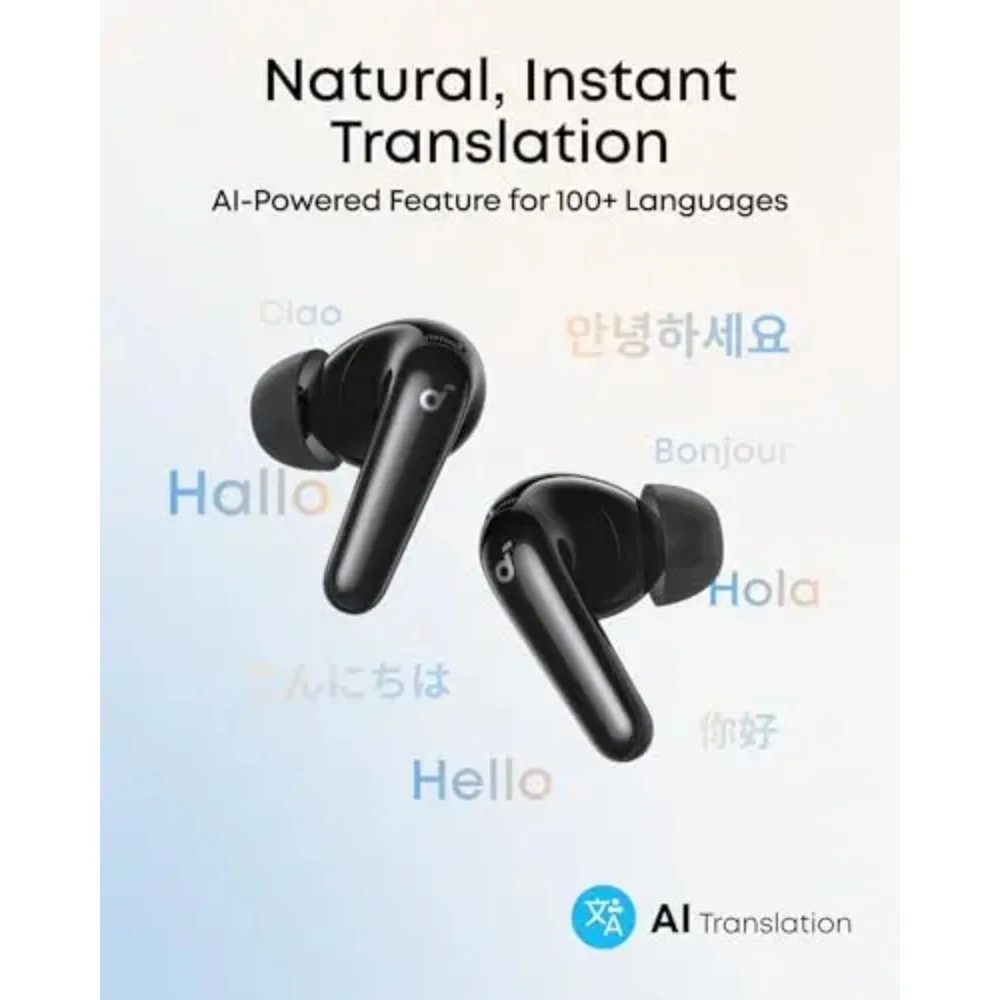 Фото Беспроводные наушники Anker Soundcore P31i с адаптивным шумоподавлением ANC 52 дБ, LDAC Hi-Res, Bluetooth 6.1, водонепроницаемость IP55, 50 часов работы, AI Call №3