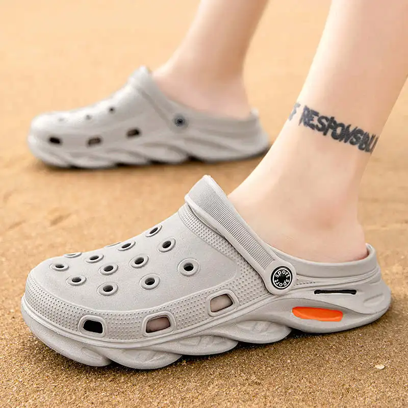 

Runners New Year Slippers 2022 Wholesale Men's Flip Flops For Summer Non-Casual Leather Shoe Man Brand Net Men Sandals Tennis