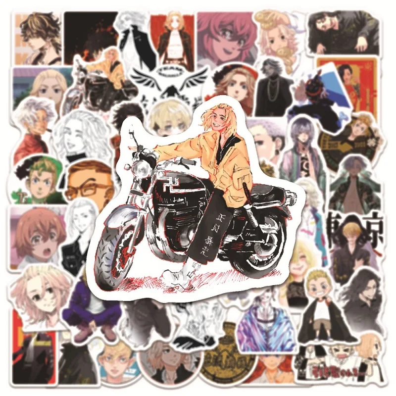 

50Pcs/Set Tokyo Avengers Cartoon Anime Stickers Graffiti Manga Trolley Case Laptop Luggage Hand Account Car Stickers Toys