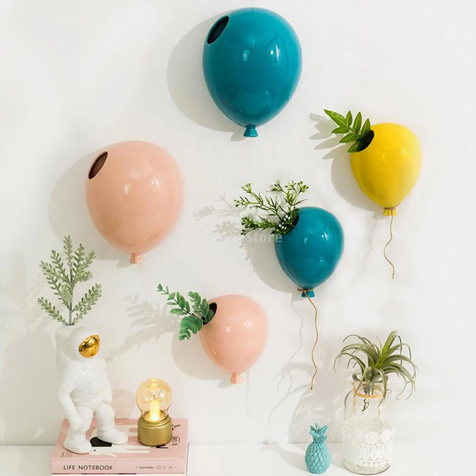 

Creative American Ceramic Balloon Wall Hanging Flower Pot Children's Room Wall Hanging Flower Vase Home Wall Decoration