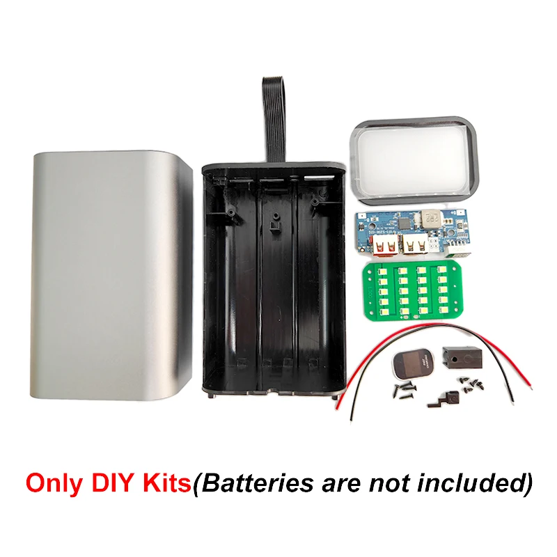 Фото DIY 6*21700 аккумулятор Power Bank комплект 30000 мАч светодиодный светильник для кемпинга PD/QC 22,5 Вт быстрая зарядка USB-C/микро вход алюминиевый корпус №2