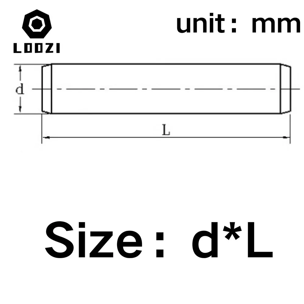 Цилиндрический фиксирующий штифт M1 M1.5 M2 M2.5 M3 M4 M5 M6 304 из нержавеющей стали