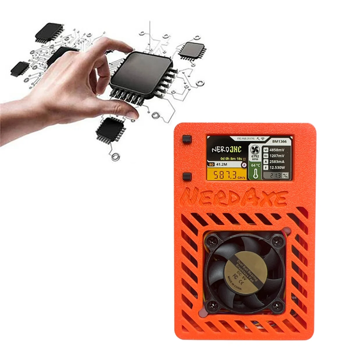 NerdAxe Miner Nerdminer 500Gh/S S19XP BM1366 ASIC Bitcoin Mini с 1 9-дюймовым дисплеем вилка европейского