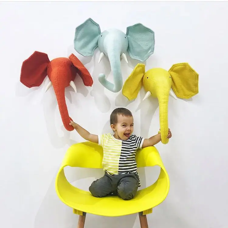 

3d голова животного, настенное украшение, фигурка жирафа, слона, для гостиной, Декоративная скульптура для дома, украшение для детской комнат...
