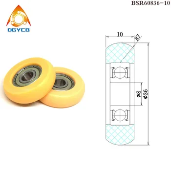 1pcs 6x34x10 mm Rower Rollers BSR62634-10 OD 34mm POM Coated Rowing Machine Seat Wheel 6*34*10 Plastic Bearing Pulleys 2