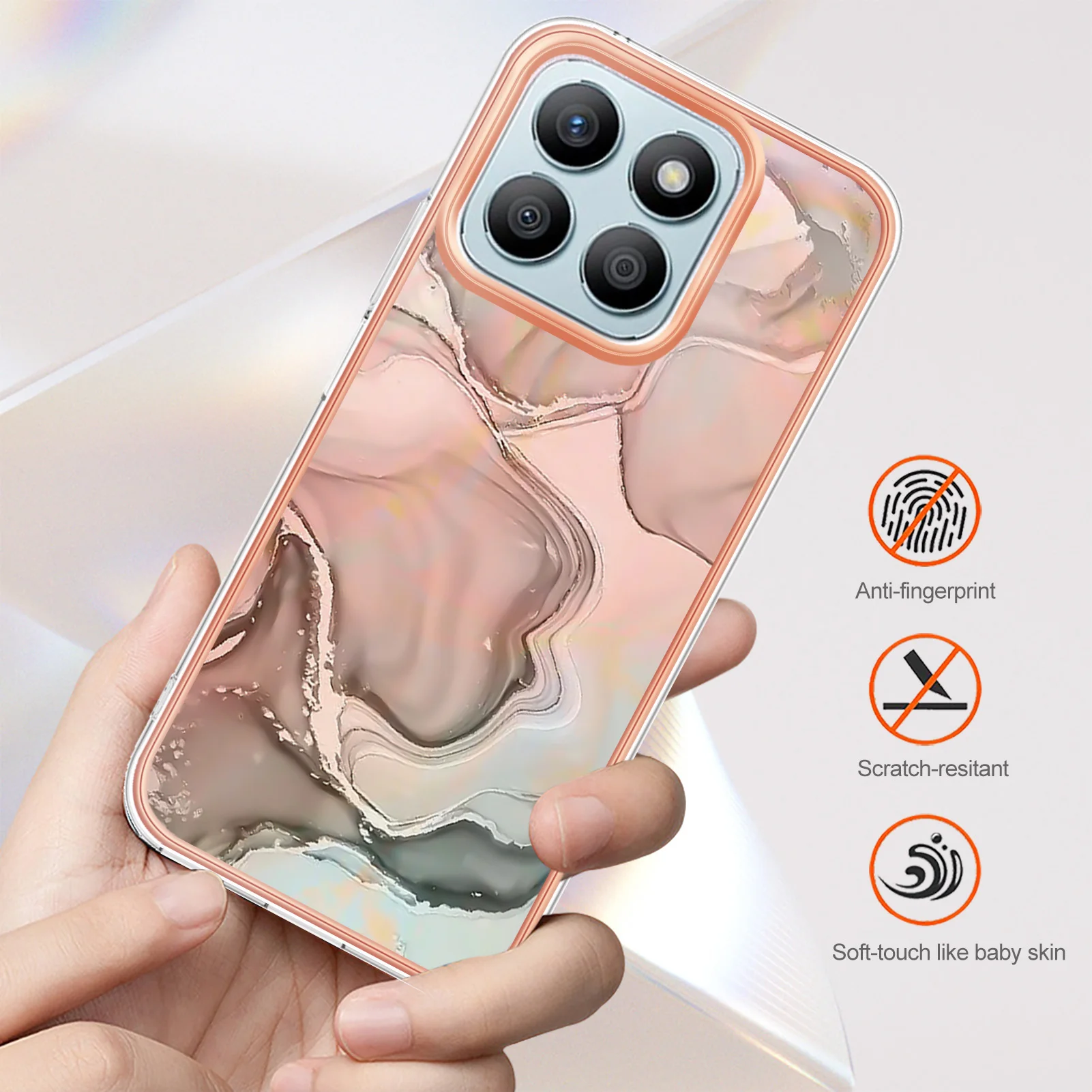 Чехол с покрытием для Huawei Honor X8b мраморный мягкий силиконовый защитный Роскошный