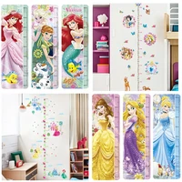 diy cartoon princess theme growth chart wall stickers for home decoration kids height measure wall decals anime mural art