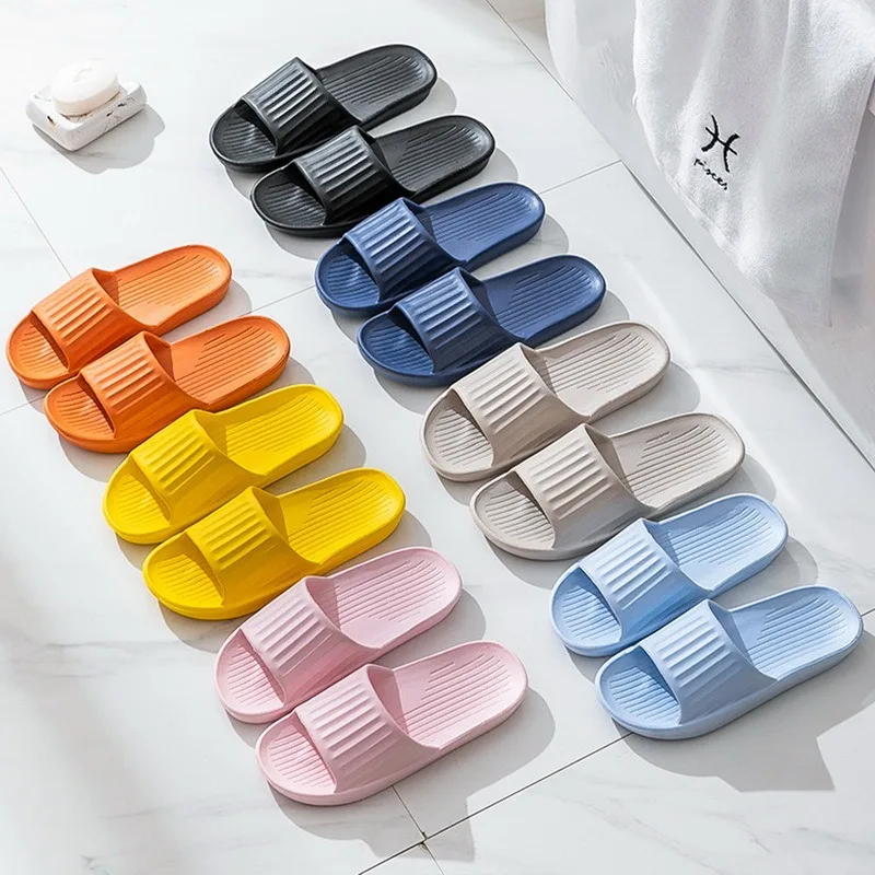 

2022 Outdoor Use Slippers Summer Slippers Women's Bathroom Non-Slip Home Couples Solid Color Soft Slippers Bathroom Slippers