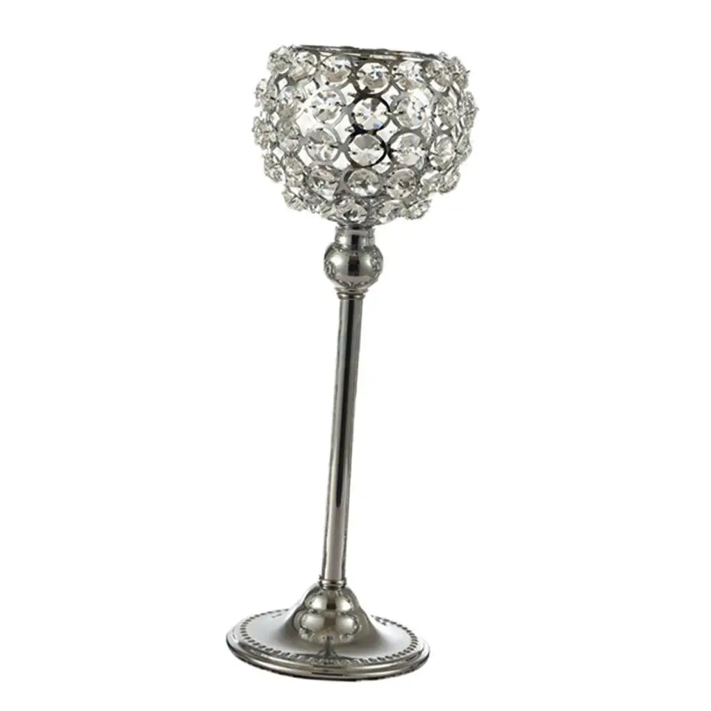 Блестящий хрустальный подсвечник на ножке украшение для свадьбы вечеринки дома