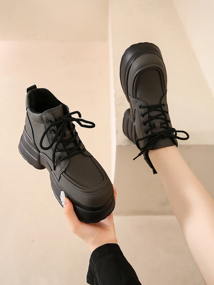 

Shoes Women Boots High Heels Boots-Women Round Toe Winter Footwear Zipper Stiletto Ladies 2022 Ankle Lolita Flat Autumn Elegant