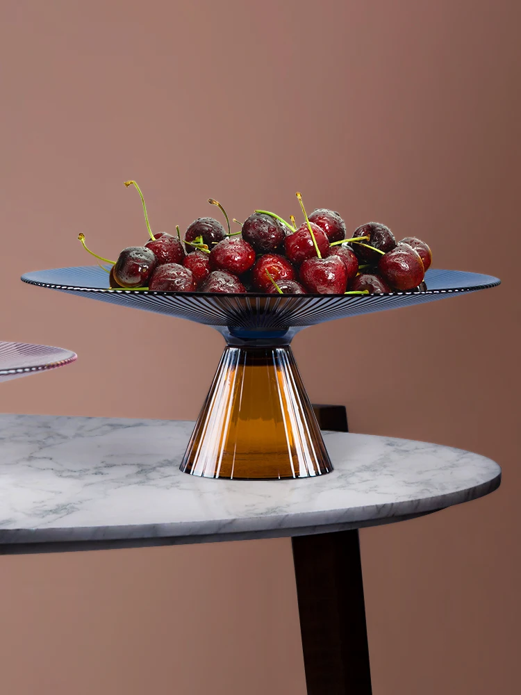 

GY Creative and Slightly Luxury Style Fruit Plate European Style Living Room Coffee Table Luxury Glass Tray Nordic Ornaments