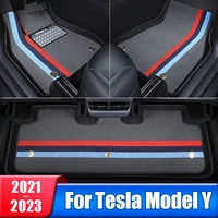 car floor mats for tesla model y 2021 2022 2023 non slip foot pads carpets anti dirty rugs interior accessories fit lhd rhd