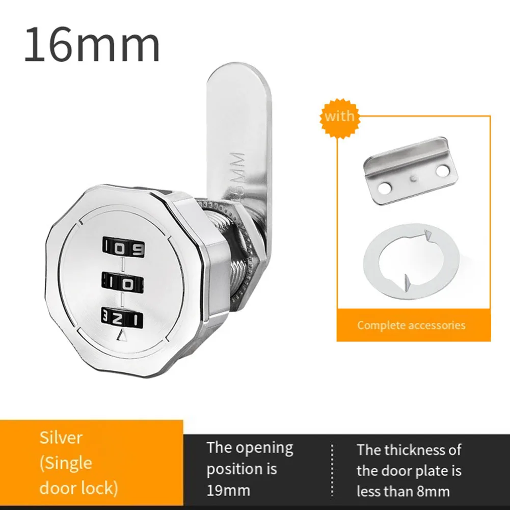 

Reliable Zinc Alloy Turn Tongue Lock Resettable 3 Digit Combination Suitable for Caravans Boats School Lockers Black
