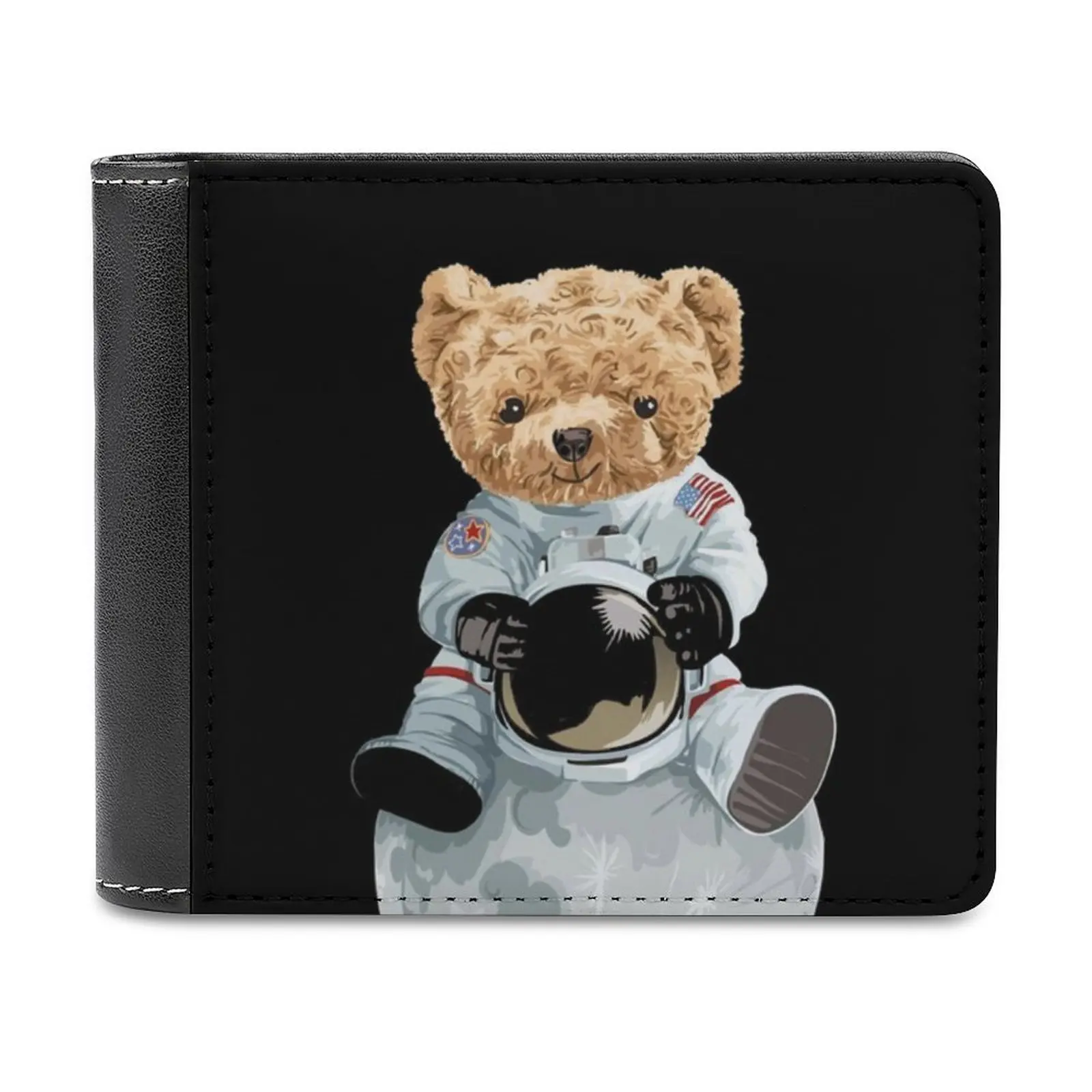 

Need Space Leather Wallets Men Wallet Credit Business Card Holders High Quality Wallet Cool Bear Rich Bear Business Man Bear