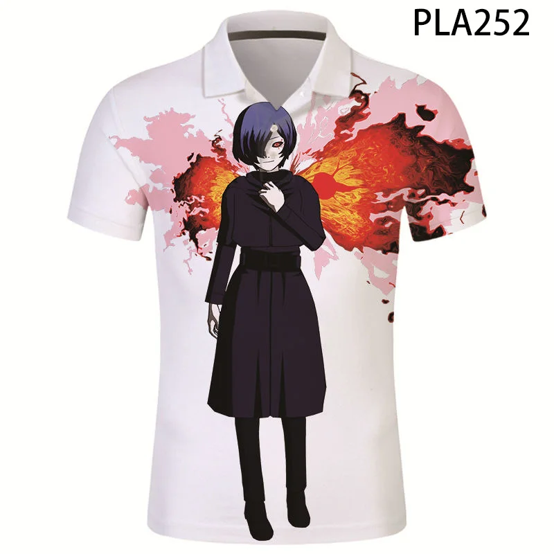 

2020 New Polo Homme Tokyo Ghoul 3D Printed Men Streetwear Harajuku Men Camisas Fashion Casual Ropa De Hombre Shirts Ropa