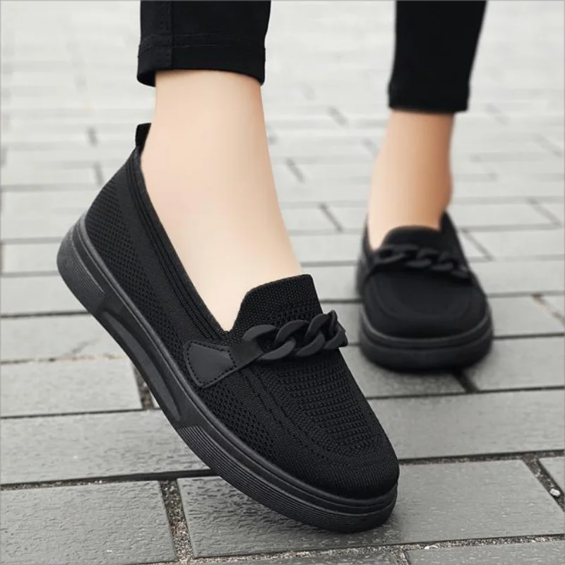 New Mesh Breathable Sneakers Women Breathable Light Slip on Flat Casual Shoes Ladies Loafers Socks Shoes Women Zapatillas Mujer