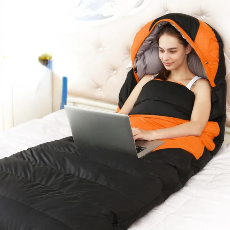 

Пуховой хлопковый спальный мешок для взрослых для отдыха на открытом воздухе Зимний утолщенный одиночный портативный спальный мешок для г...