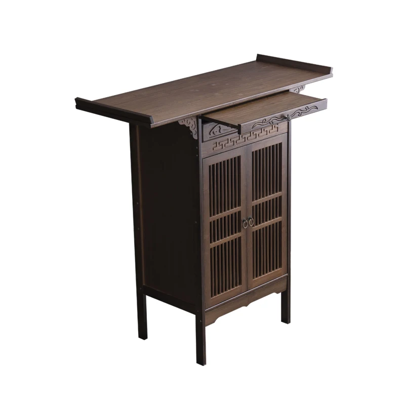 

XK Новый китайский стиль для гостиной длинный узкий стол для дома из массива дерева длинная дзен дверь держатель чайного набора