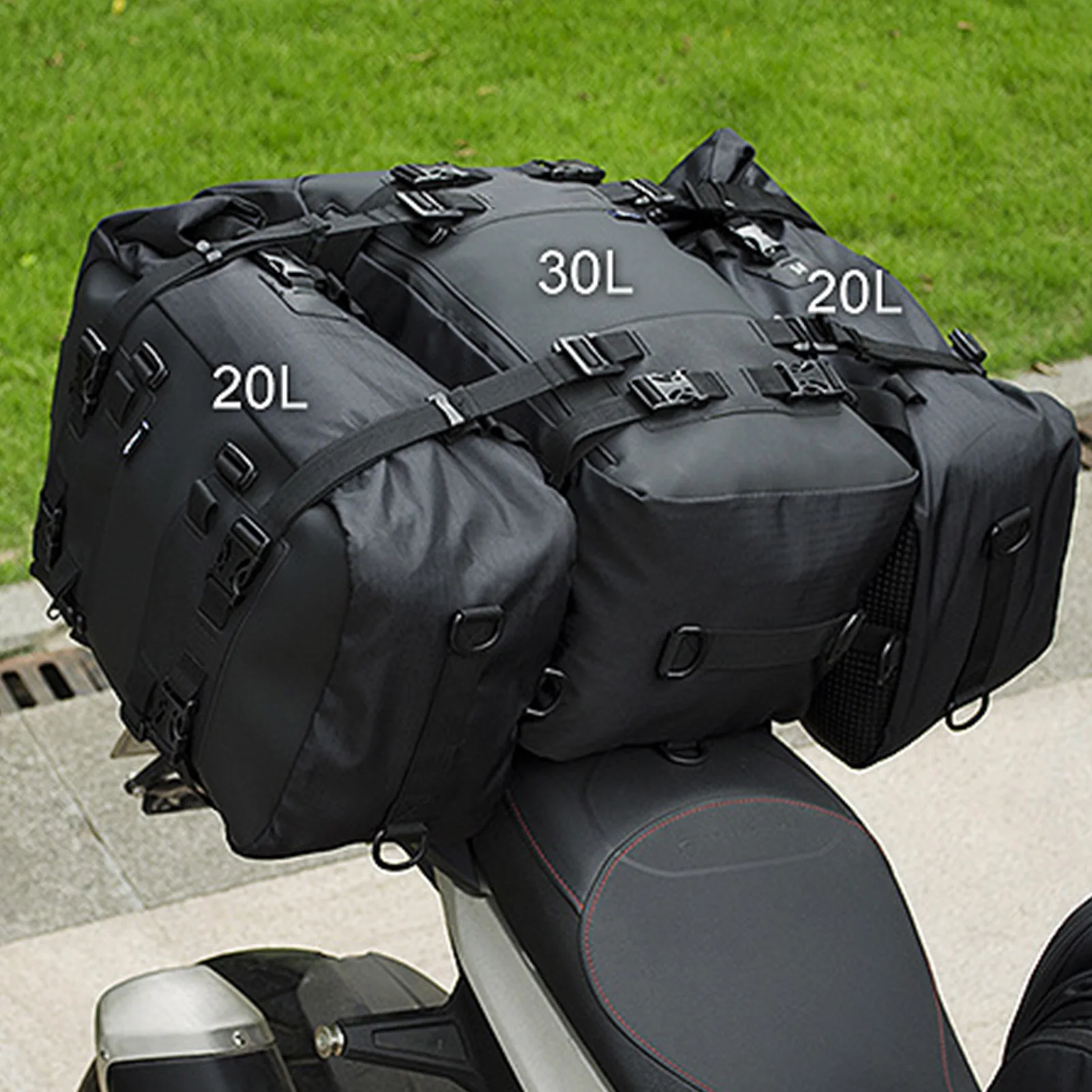 

Motorcycle Tail Pack Luggage Pack Waterproof Motocross Rear Seat Bag 10L 20L 30L Outdoor Riding Backpack For Rafting Camping