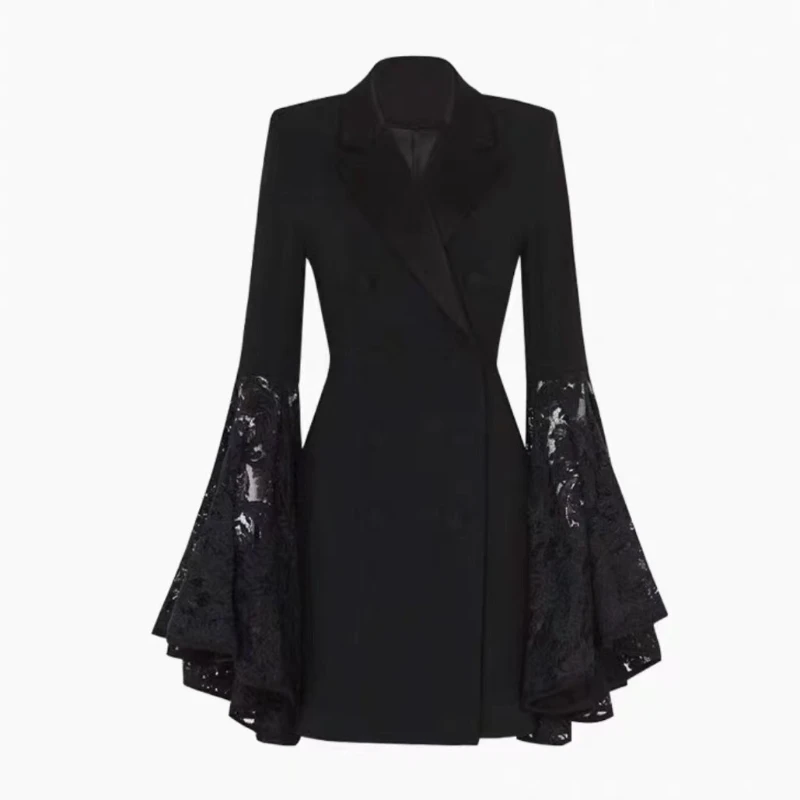 Женское кружевное платье-блейзер