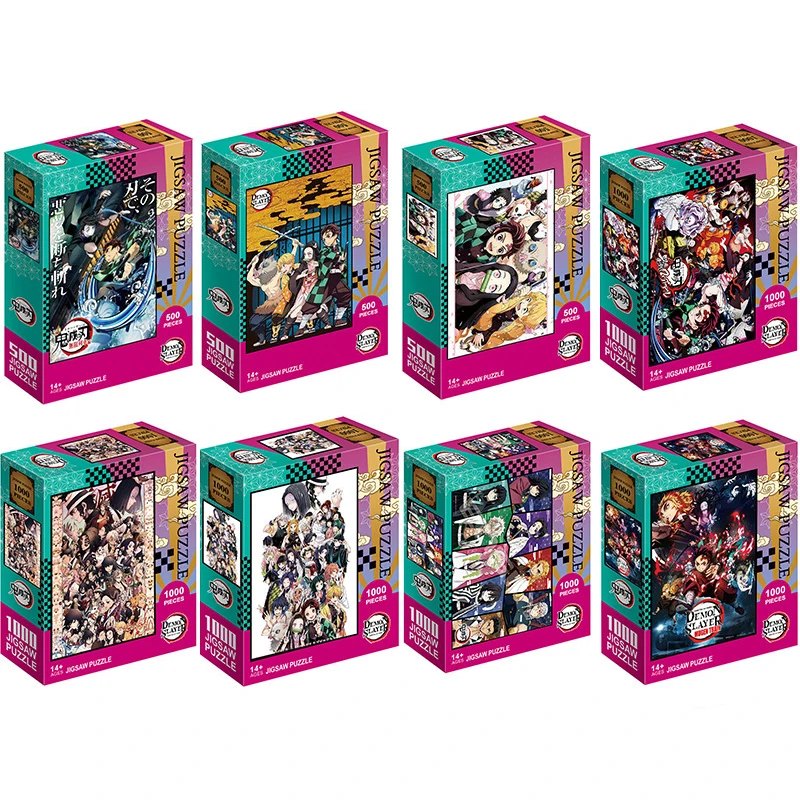 

500pcs 1000pieces Demon Slayer Jigsaw Puzzle Anime Series Kimetsu No Yaiba Puzzles with Box Kamado Tanjirou Nezuko Puzzle Toys