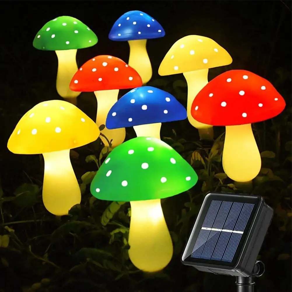 

LED Solar String Light Outdoor IP65 Waterproof Mushroom Lights Fairy Light Garland for Garden Patio Pathway Landscape Decoration