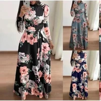 european clothing muslim dress women muslim fashion with sashes solid color islam clothing abaya african spring and summer