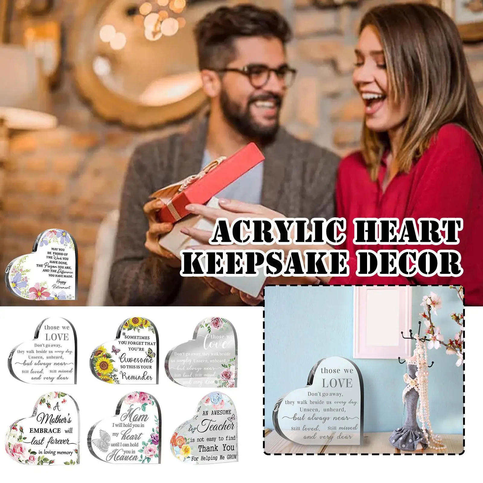 

New Acrylic Heart Retirement Gift Heart Shape Retired Table Decor Sign Dining Table Centerpiece Bedroom Living Room For Par M5o3