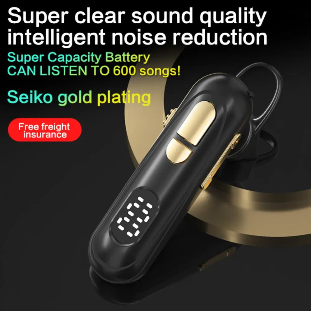 

Bluetooth Earphone Digital Capacity Display With Mic Wireless Headset Handsfree Waterproof For Android Ios Earbuds Earhook