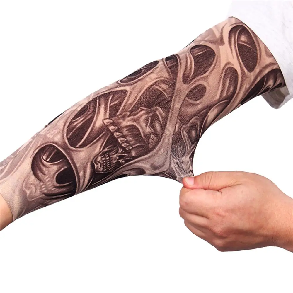 

1Pc Cycling Sleeves 3D Tattoo Printed Armwarmer UV Protection MTB Bike Bicycle Arm Sleeves Cover Outdoor Ridding Sleeves