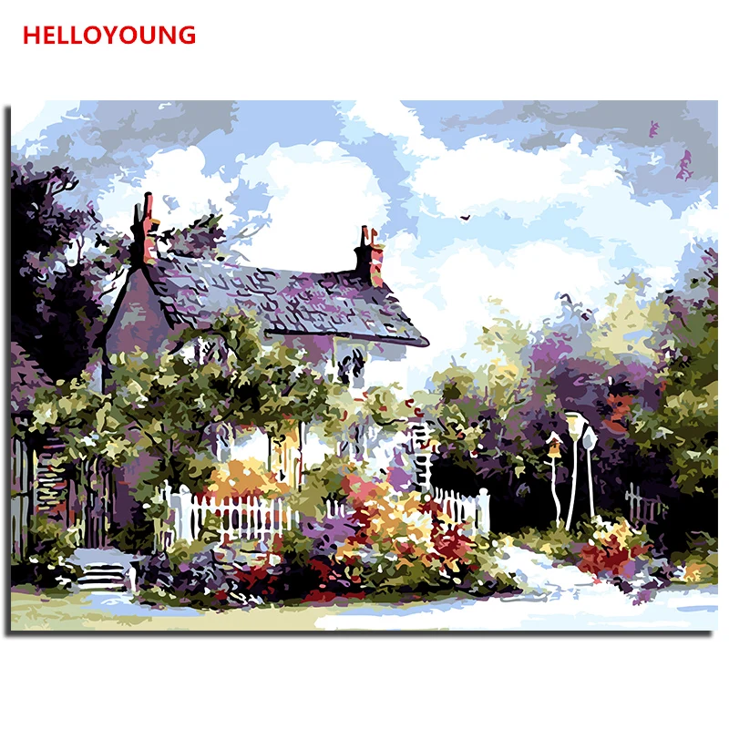 

Leisurely build Happy Home DIY Handpainted Oil Painting Digital Painting by numbers oil paintings chinese scroll paintings